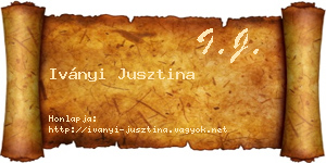 Iványi Jusztina névjegykártya
